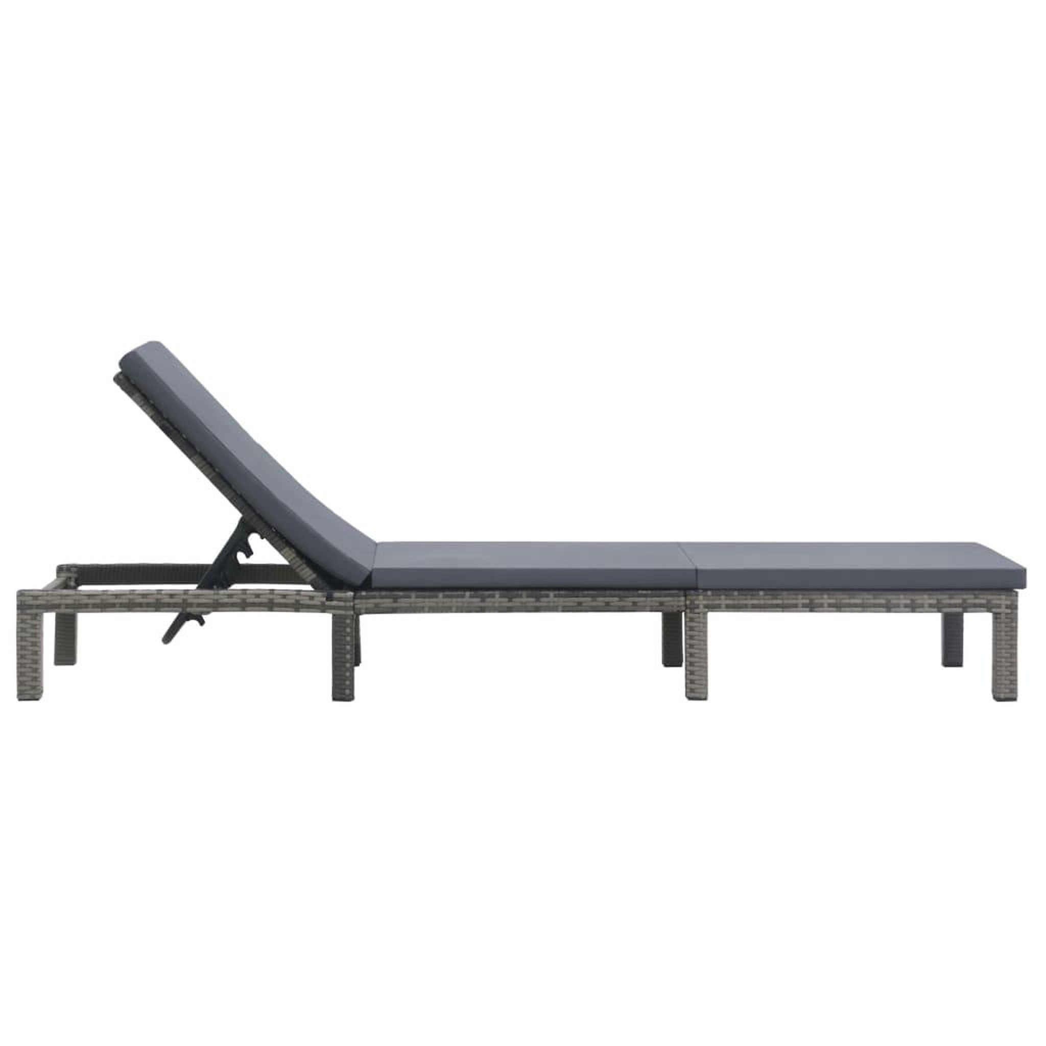 Voir la diapositive 3 : VIDAXL Chaise longue avec coussin resine tressee anthracite