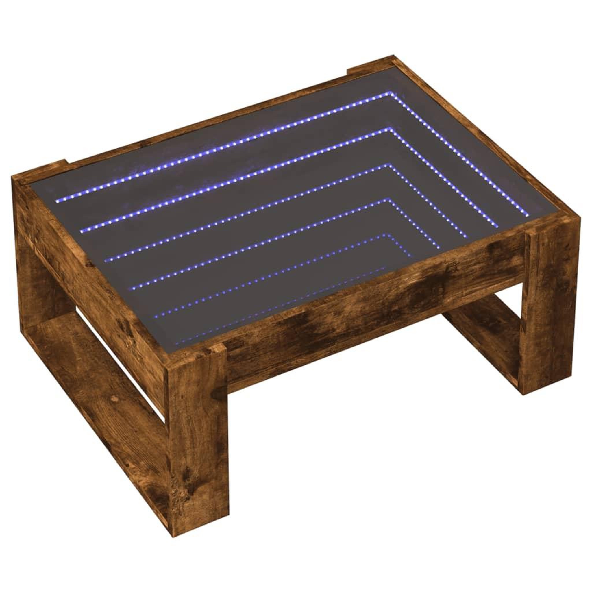 Voir la diapositive 3 : VIDAXL Table basse avec LED infini chene fume 70x53x30 cm