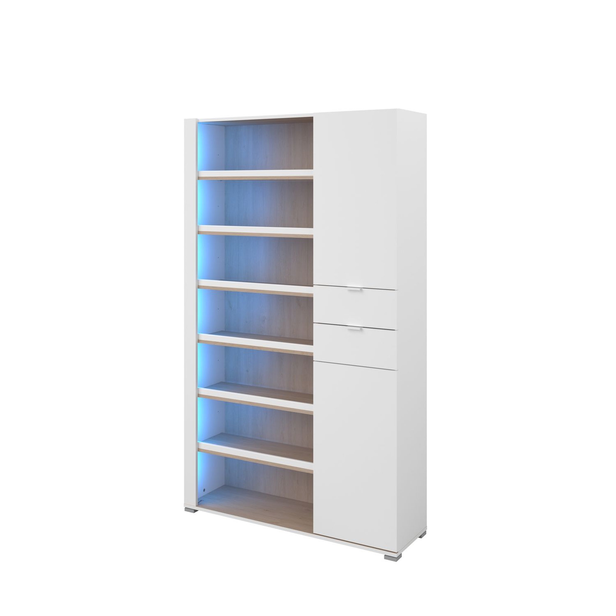 Voir la diapositive 4 : Meuble à chaussures multi-rangements éclairage LED JACKY