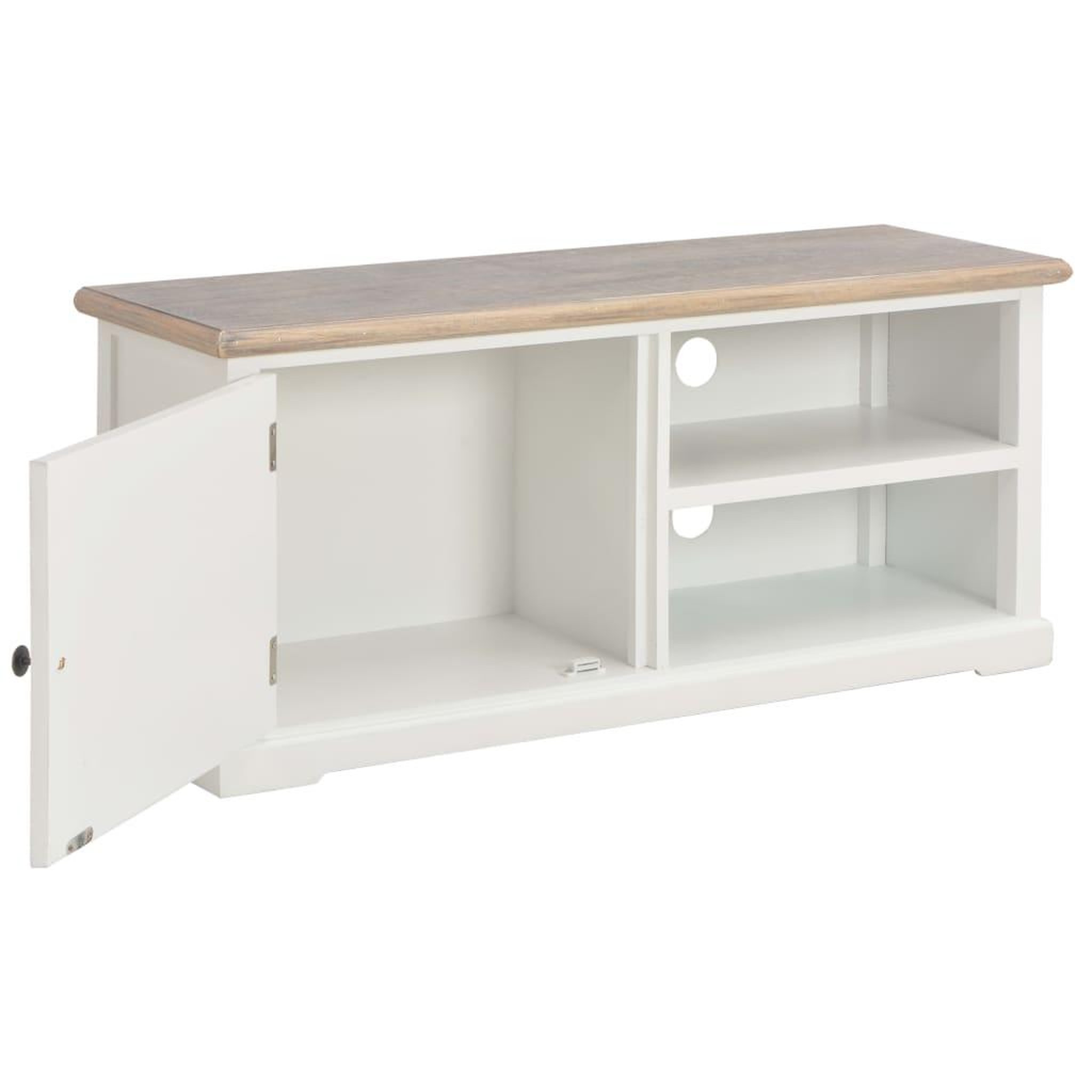 Voir la diapositive 2 : VIDAXL Meuble TV Blanc 90x30x40 cm Bois