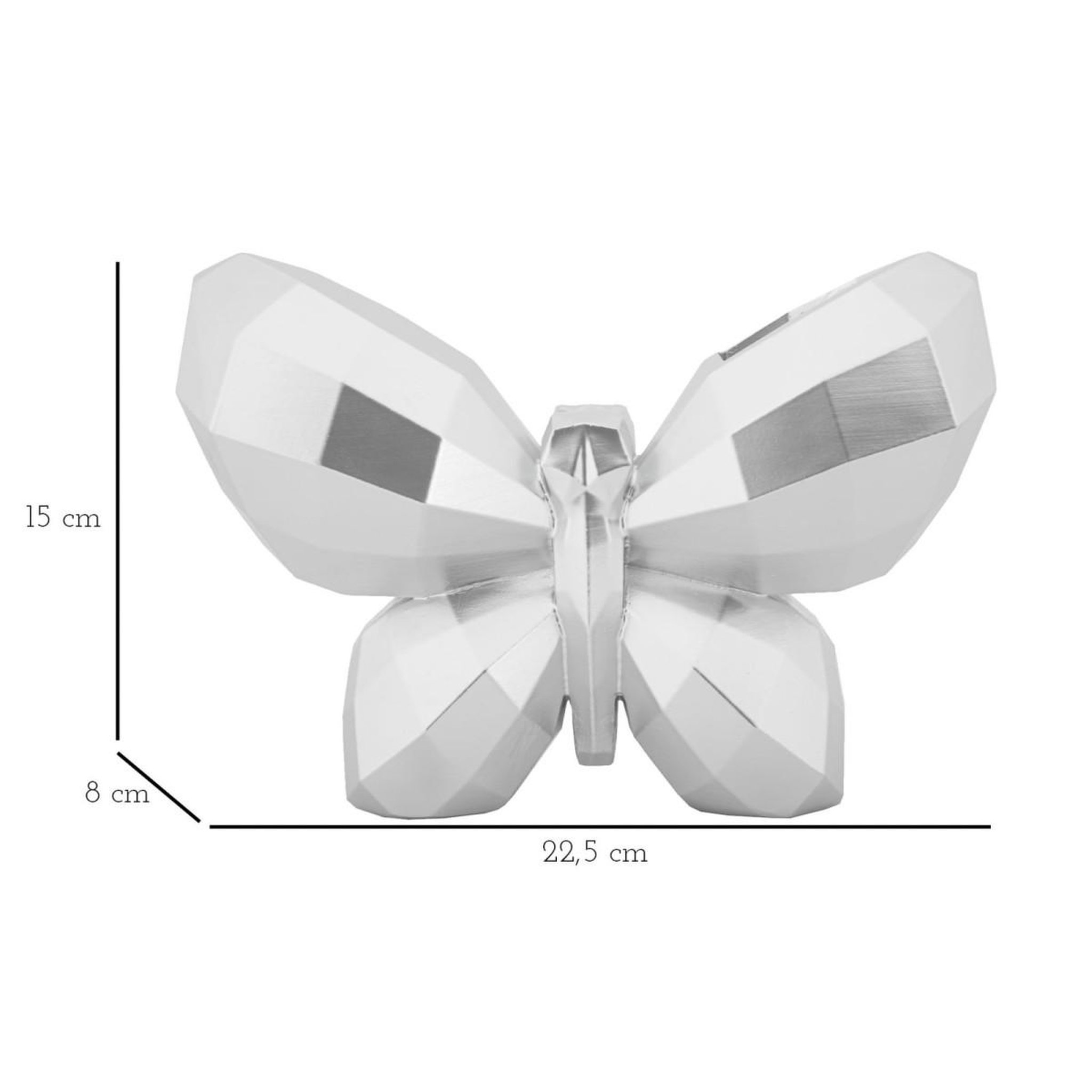 Voir la diapositive 6 : Paris Prix Vase design en résine  butterfly  22cm argent