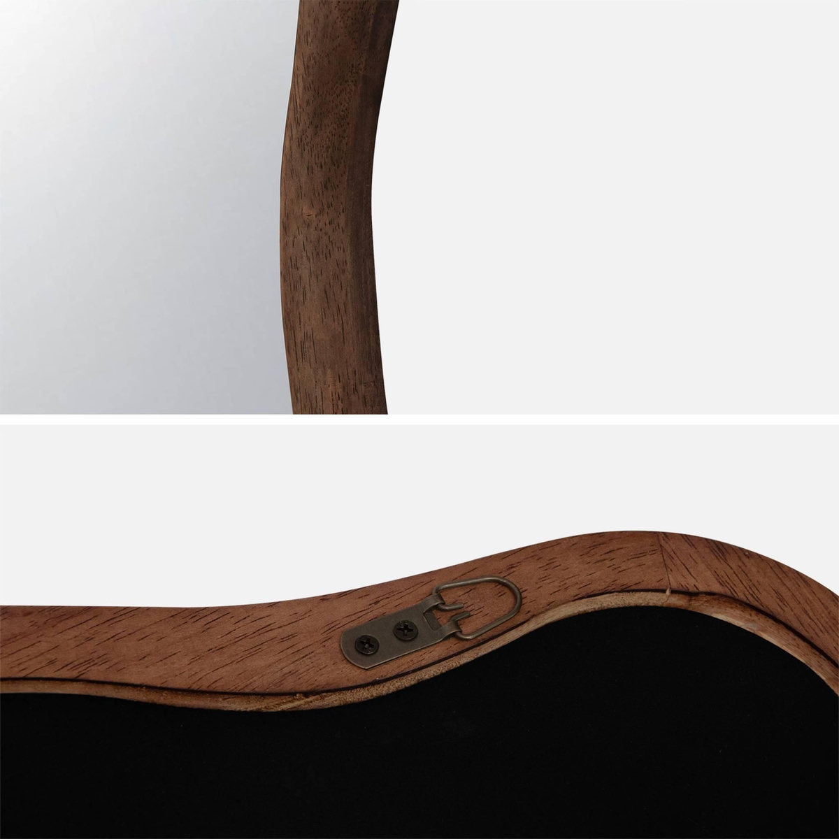 SWEEEK Miroir organique AUSTIN en bois d'hévéa, couleur noyer, 3 tailles différentes