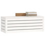 Voir la diapositive 4 : VIDAXL Boîte de rangement Blanc 89x36,5x33 cm Bois massif de pin