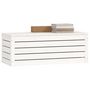 Voir la diapositive 4 : VIDAXL Boîte de rangement Blanc 89x36,5x33 cm Bois massif de pin