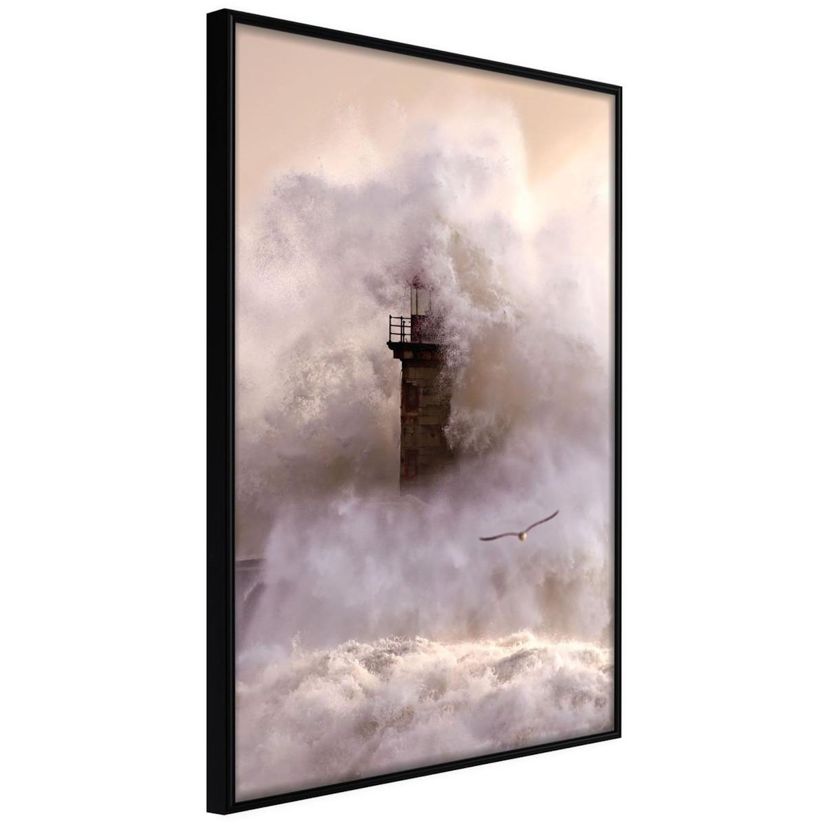 Paris Prix Affiche Murale Encadrée  Lighthouse During a Storm