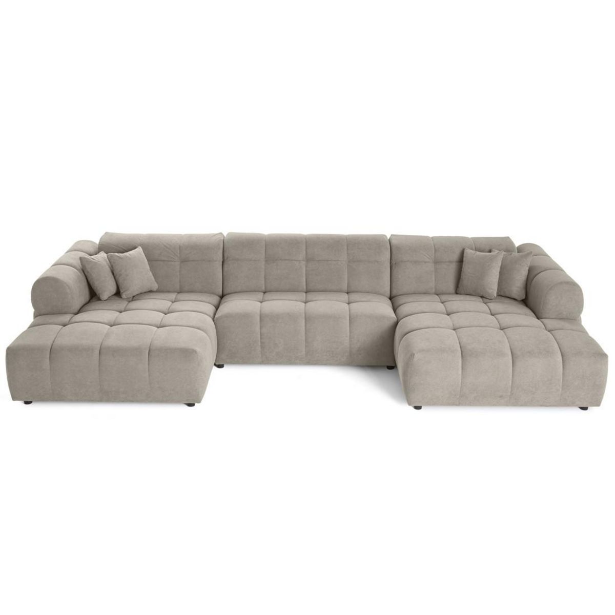 LISA DESIGN Ray - canapé panoramique en u 7 places en tissu texturé