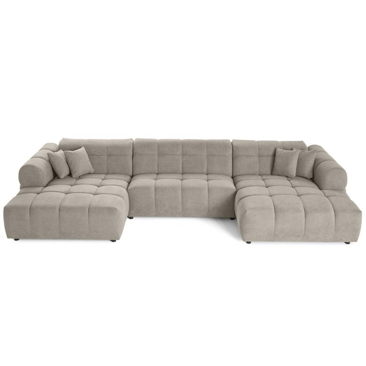 LISA DESIGN Ray - canapé panoramique en u 7 places en tissu texturé