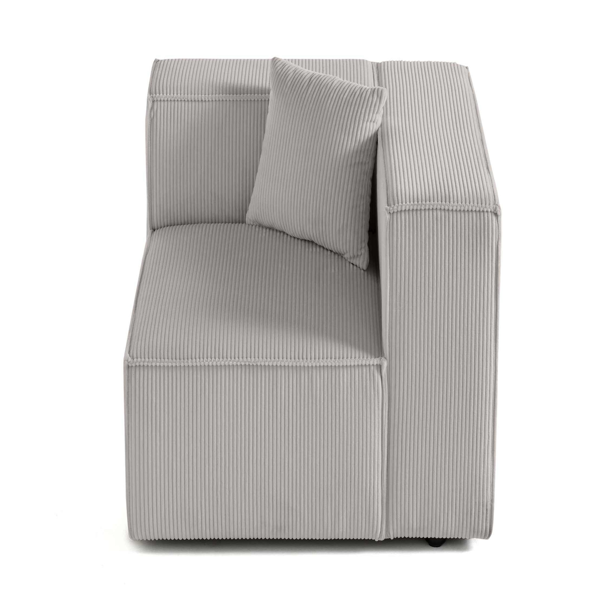 Voir la diapositive 1 : LISA DESIGN Arty - module d'assise droit - en velours côtelé