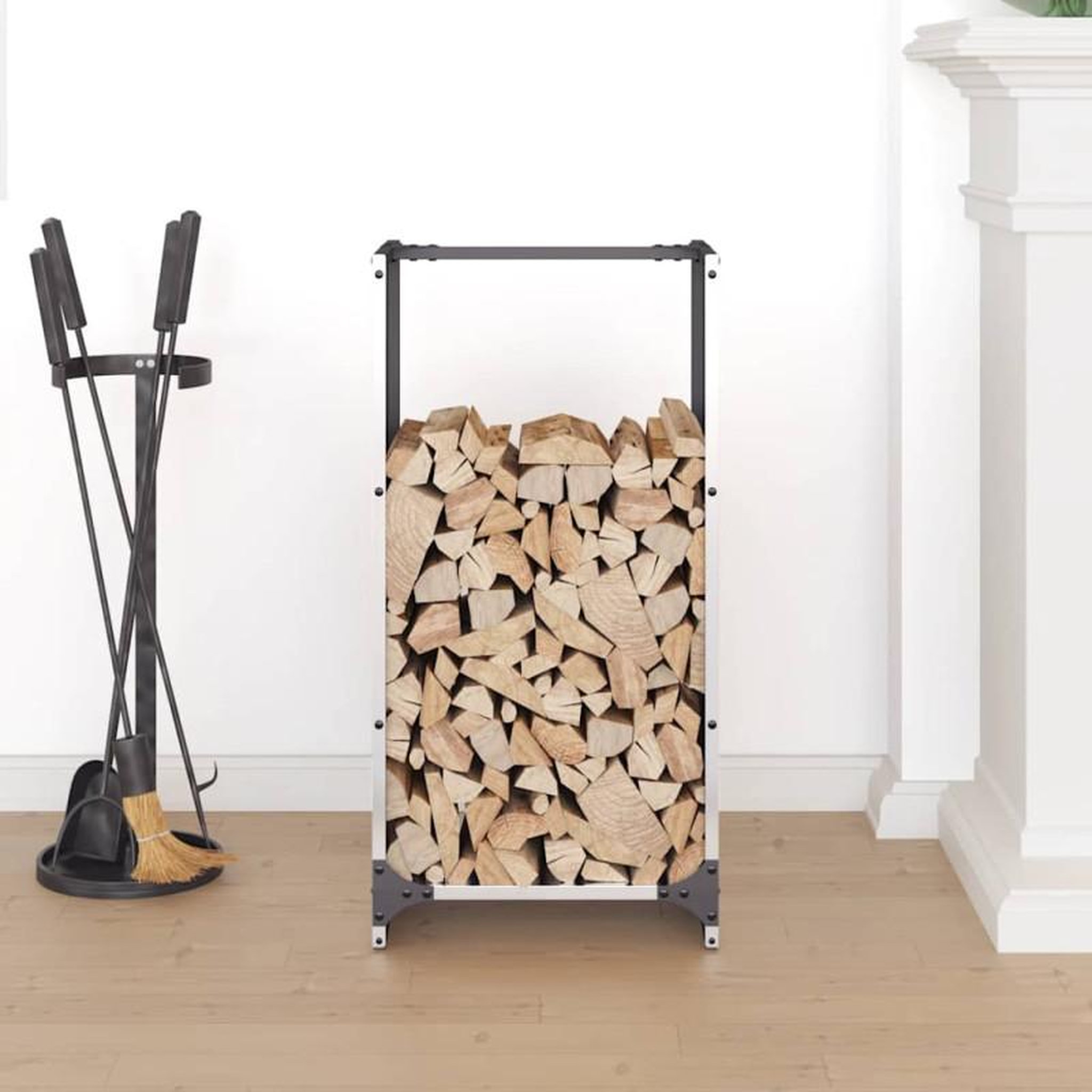 Voir la diapositive 3 : VIDAXL Portant de bois de chauffage 40x30x80 cm acier inoxydable