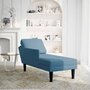 Voir la diapositive 2 : VIDAXL Fauteuil long avec coussin et accoudoir droit bleu velours