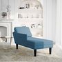 Voir la diapositive 2 : VIDAXL Fauteuil long avec coussin et accoudoir droit bleu velours