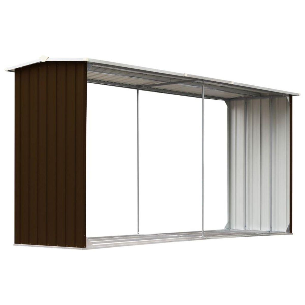 VIDAXL Abri de stockage de bois Acier galvanise 330x92x153 cm Marron