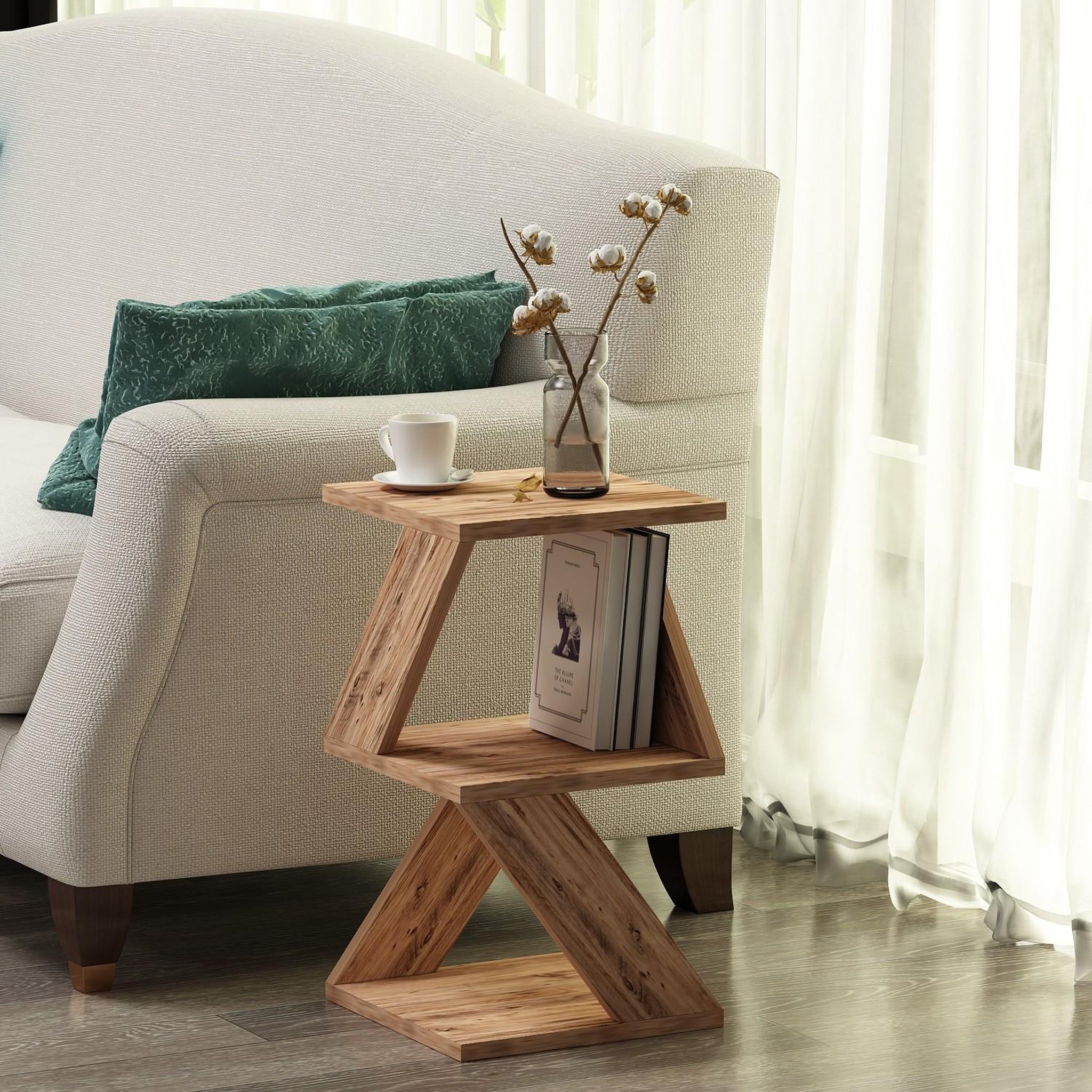 Voir la diapositive 2 : Habitat et Jardin Table d'appoint en bois  albeni  - 29 x 29 x 54 cm - pin atlantique