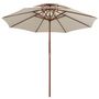 Voir la diapositive 2 : VIDAXL Parasol a deux etages avec poteau en bois blanc creme