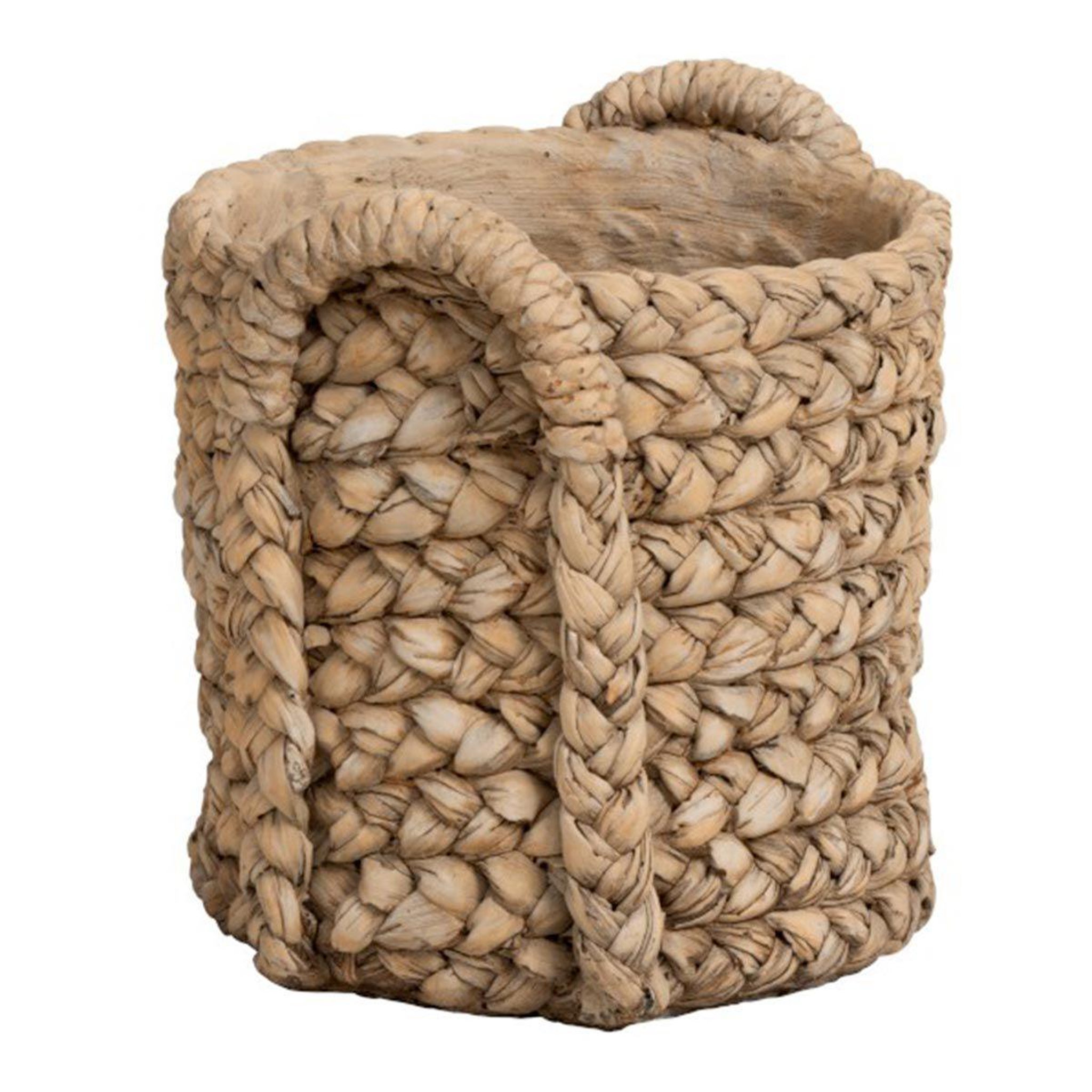 J-LINE Cache-pot rond design  anses  35cm naturel