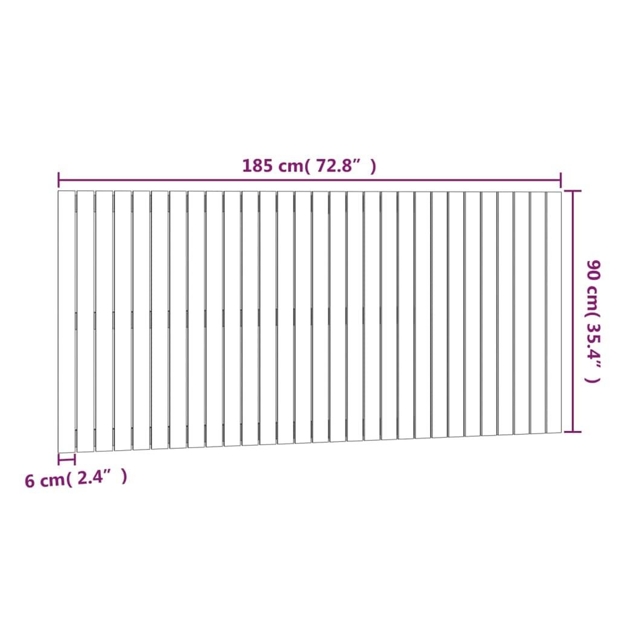 Voir la diapositive 6 : VIDAXL Tete de lit murale Gris 185x3x90 cm Bois massif de pin
