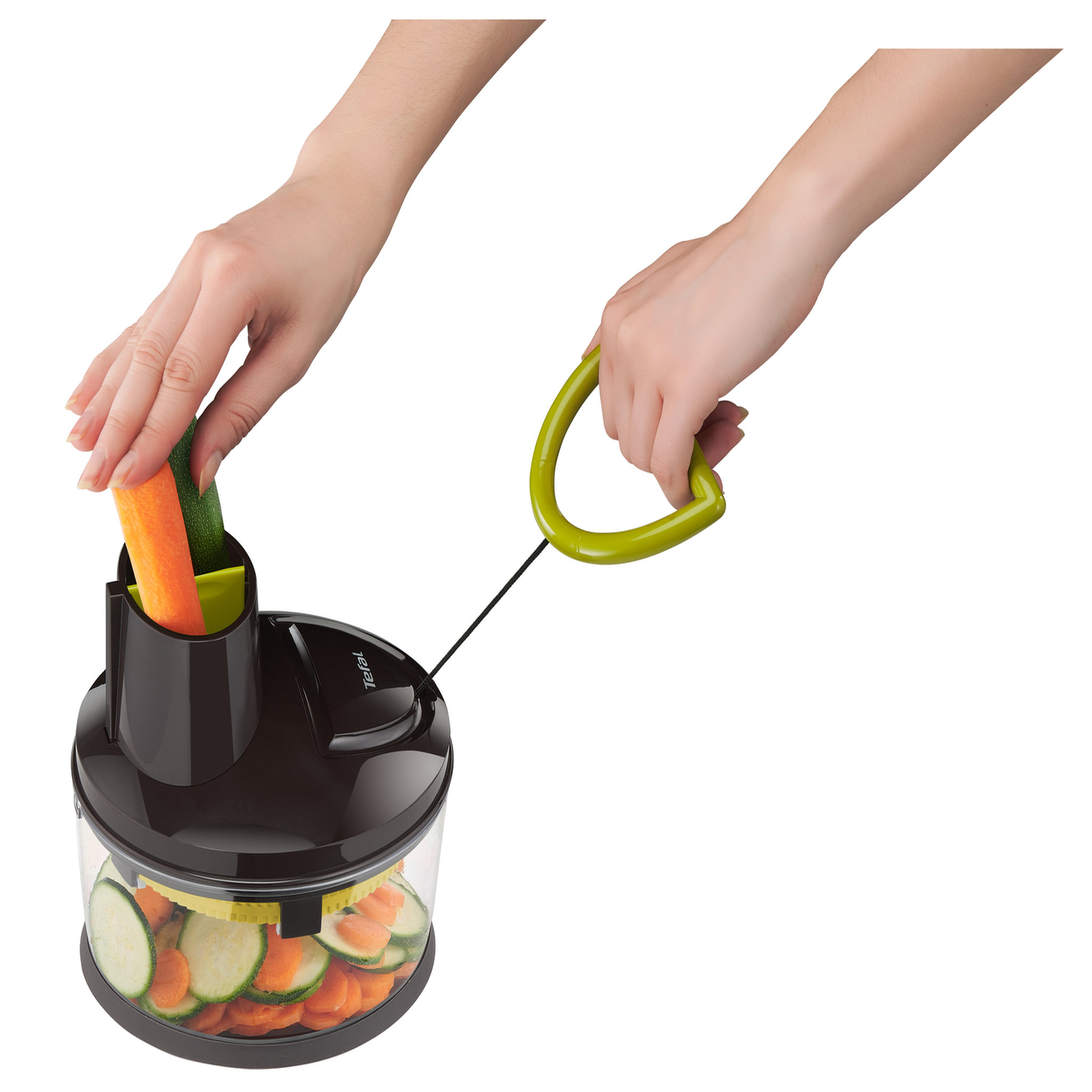 Voir la diapositive 1 : TEFAL Robot manuel pour trancher et raper 1,2 litres 