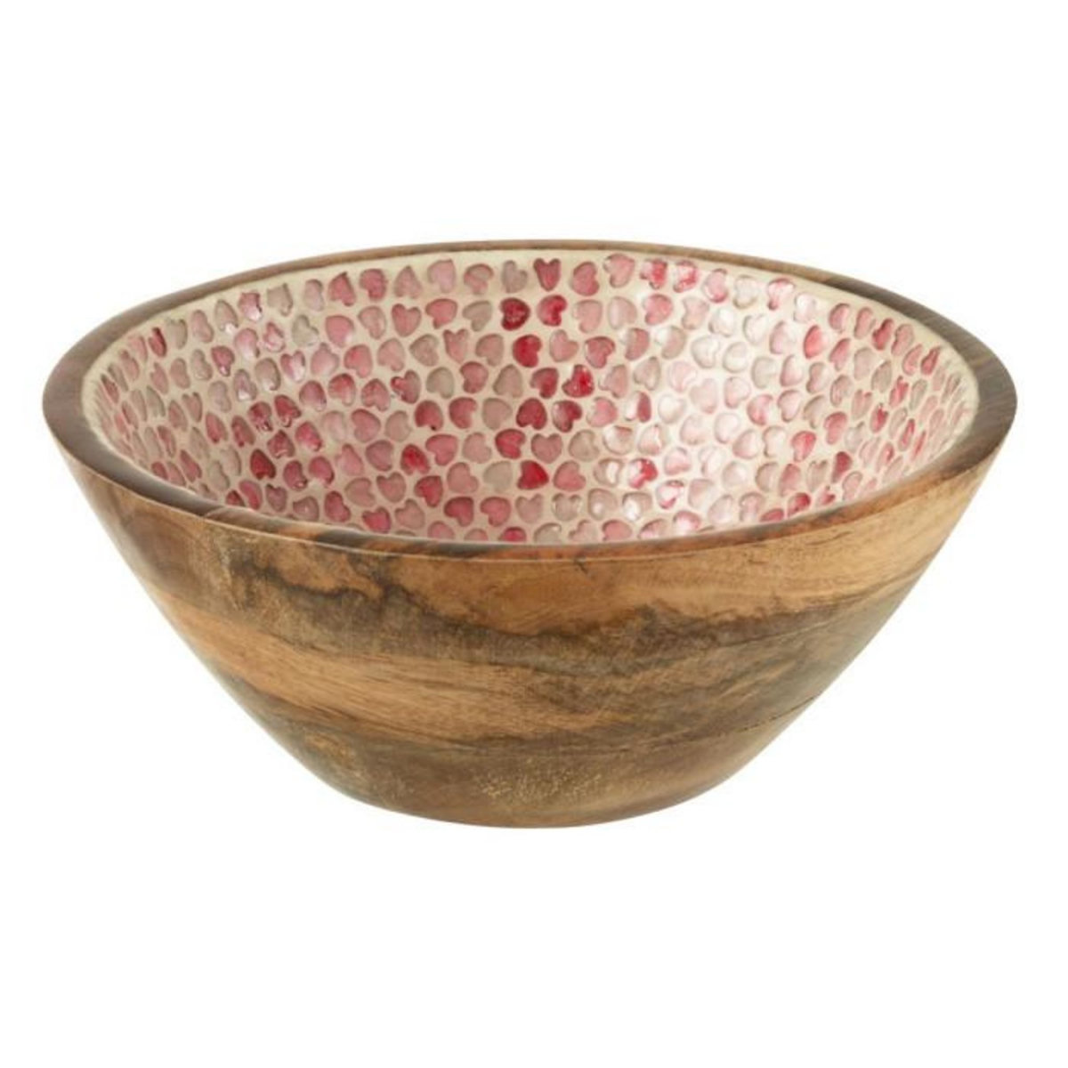 Paris Prix Saladier Mosaïque Cœur en Bois  Freddy  24cm Rose