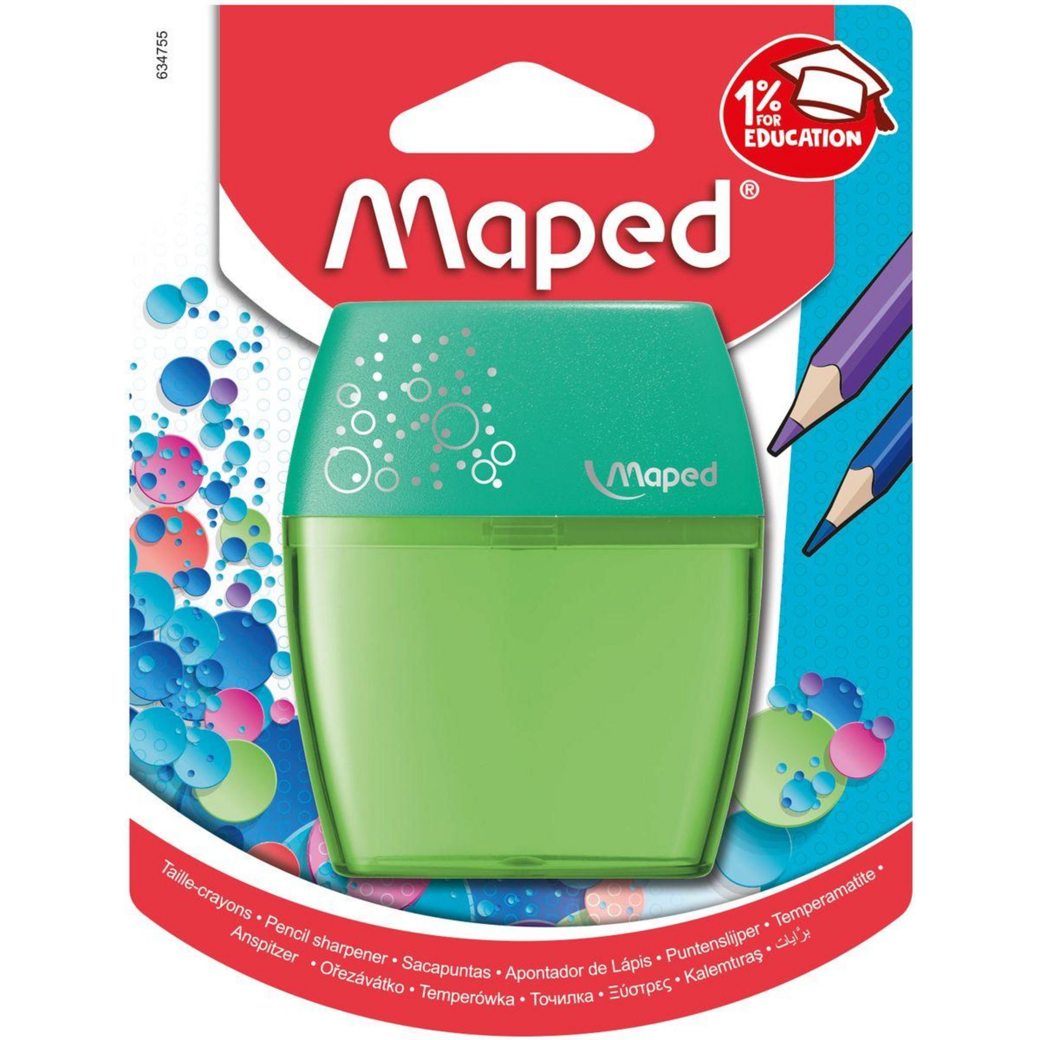 Taille-crayons 2 trous à réservoir Maped - I-Gloo - Modèles aléatoires - Vendu à l'unité - Taille Crayons - Couper - Perforer