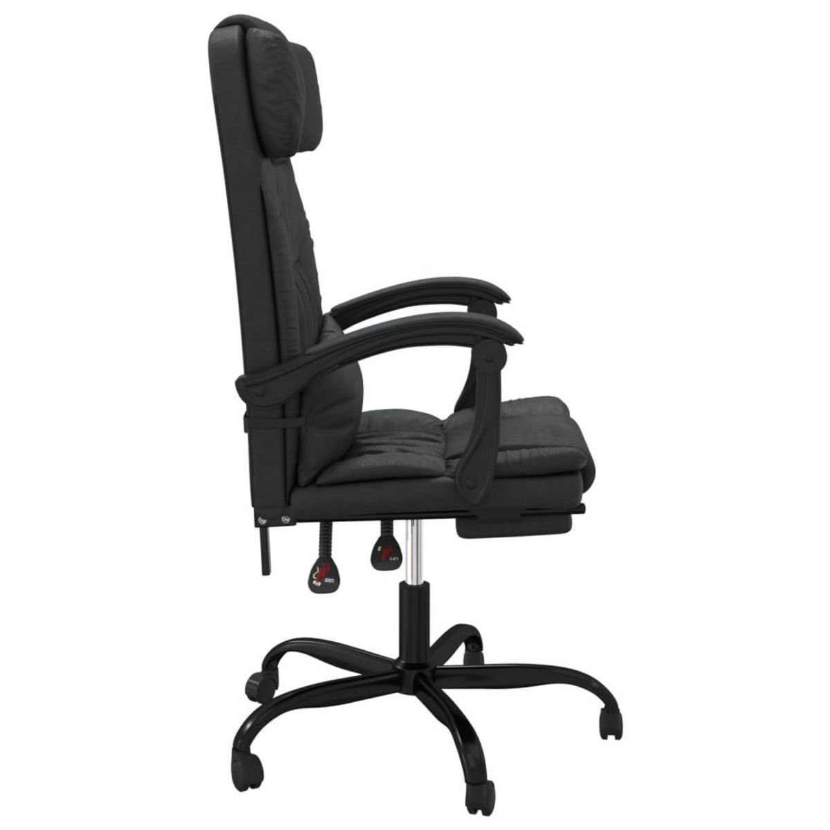 VIDAXL Fauteuil inclinable de bureau Noir Similicuir