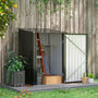 Voir la diapositive 2 : OUTSUNNY Abri de jardin - remise pour outils - cabanon porte verrouillable - dim. 1L x 1,03l x 1,6H m - tôle d'acier ondulée anthracite