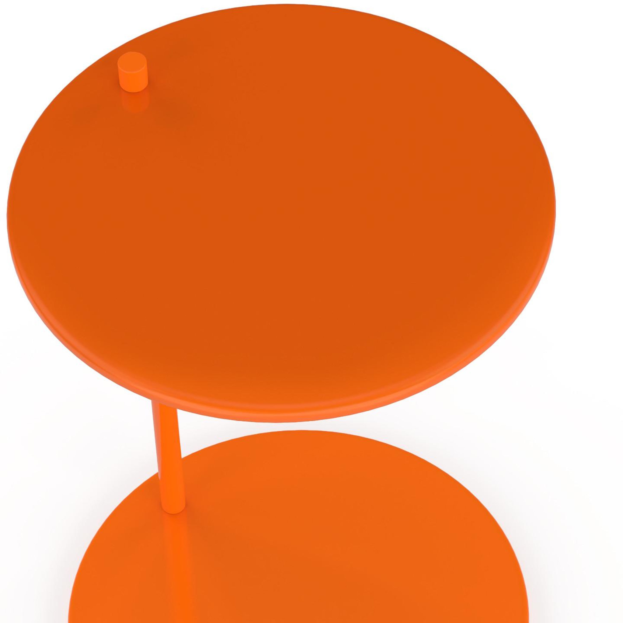 Voir la diapositive 5 : ID MARKET Lot de 2 tables d'appoint rondes, bouts de canapé, tables de chevet leontine 40 cm métal orange