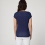 Voir la diapositive 2 : IN EXTENSO T-shirt manches courtes bleu marine imprimé graphiques femme