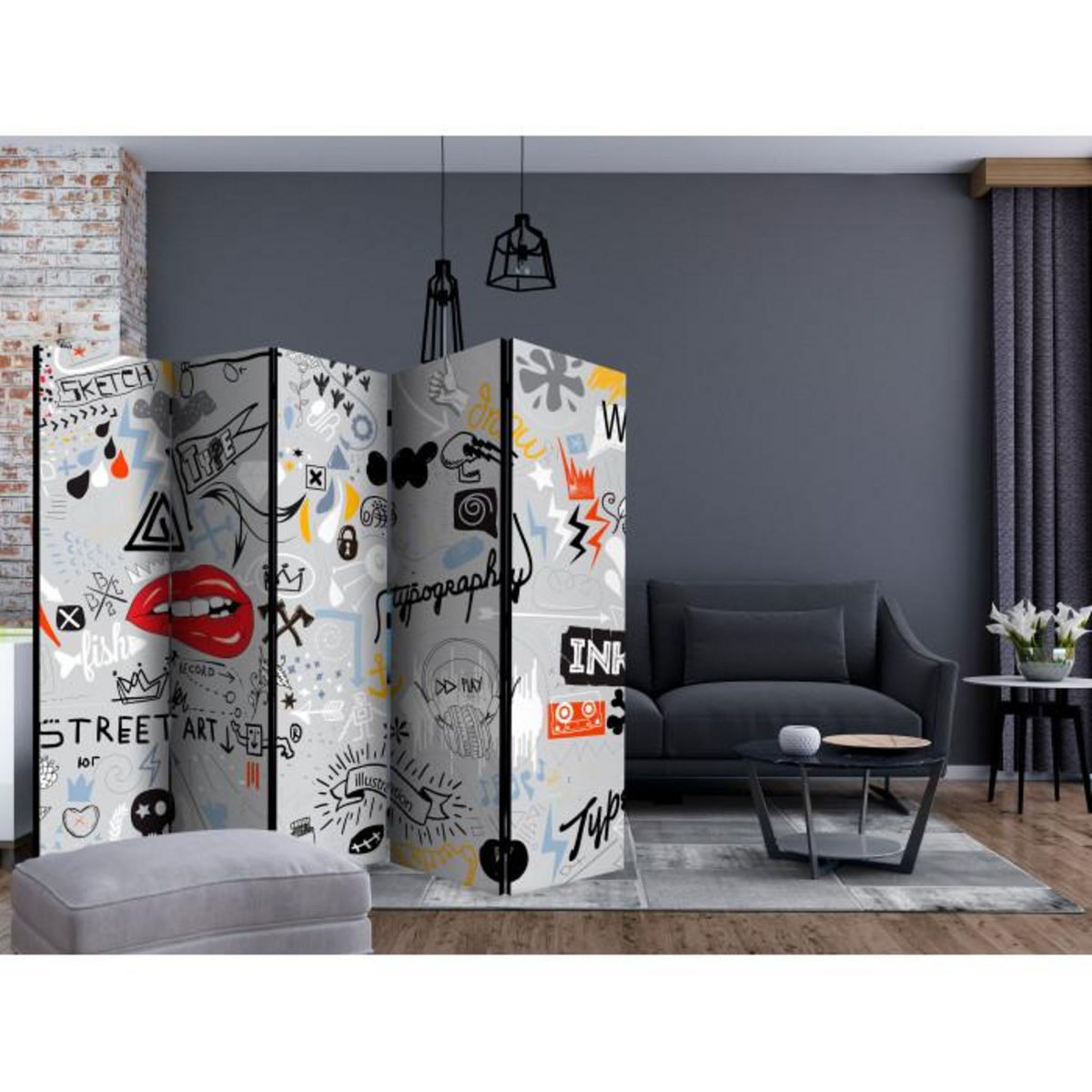 Paris Prix Paravent 5 Volets  Stream of Thought  172x225cm