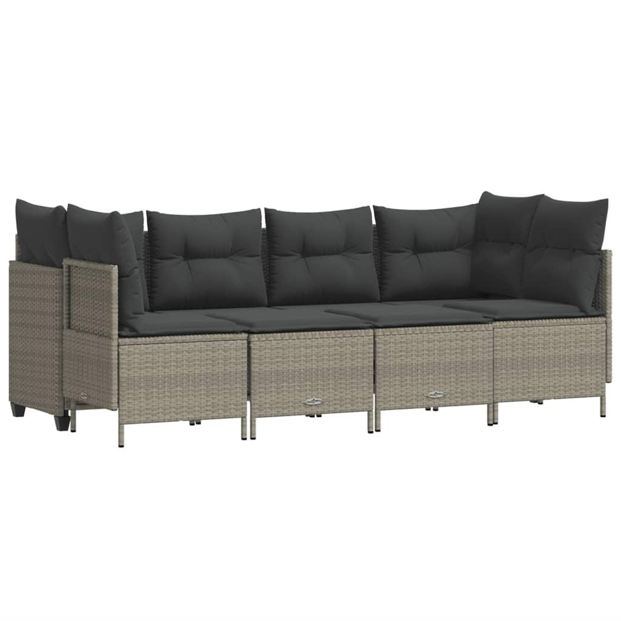 Voir la diapositive 2 : VIDAXL Salon de jardin 5 pcs avec coussins gris clair resine tressee