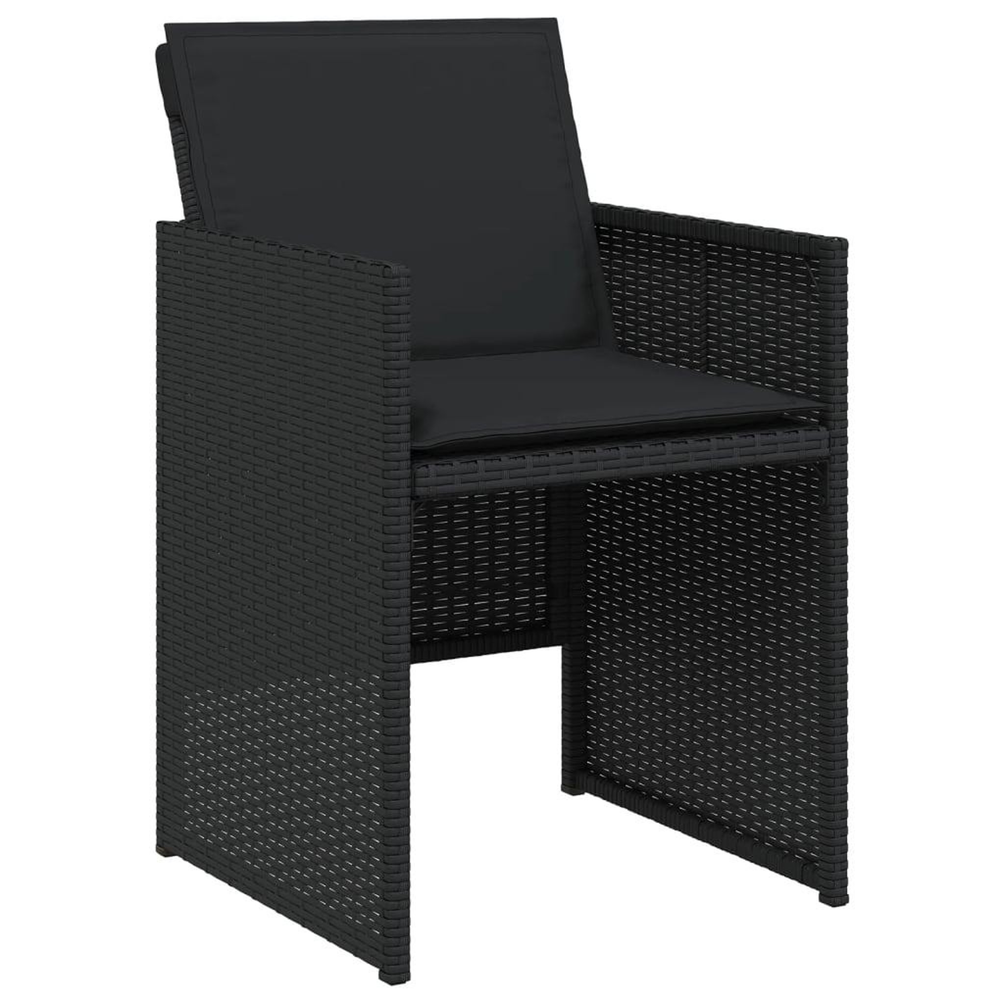 Voir la diapositive 5 : VIDAXL Ensemble a manger de jardin 9pcs coussins noir resine tressee