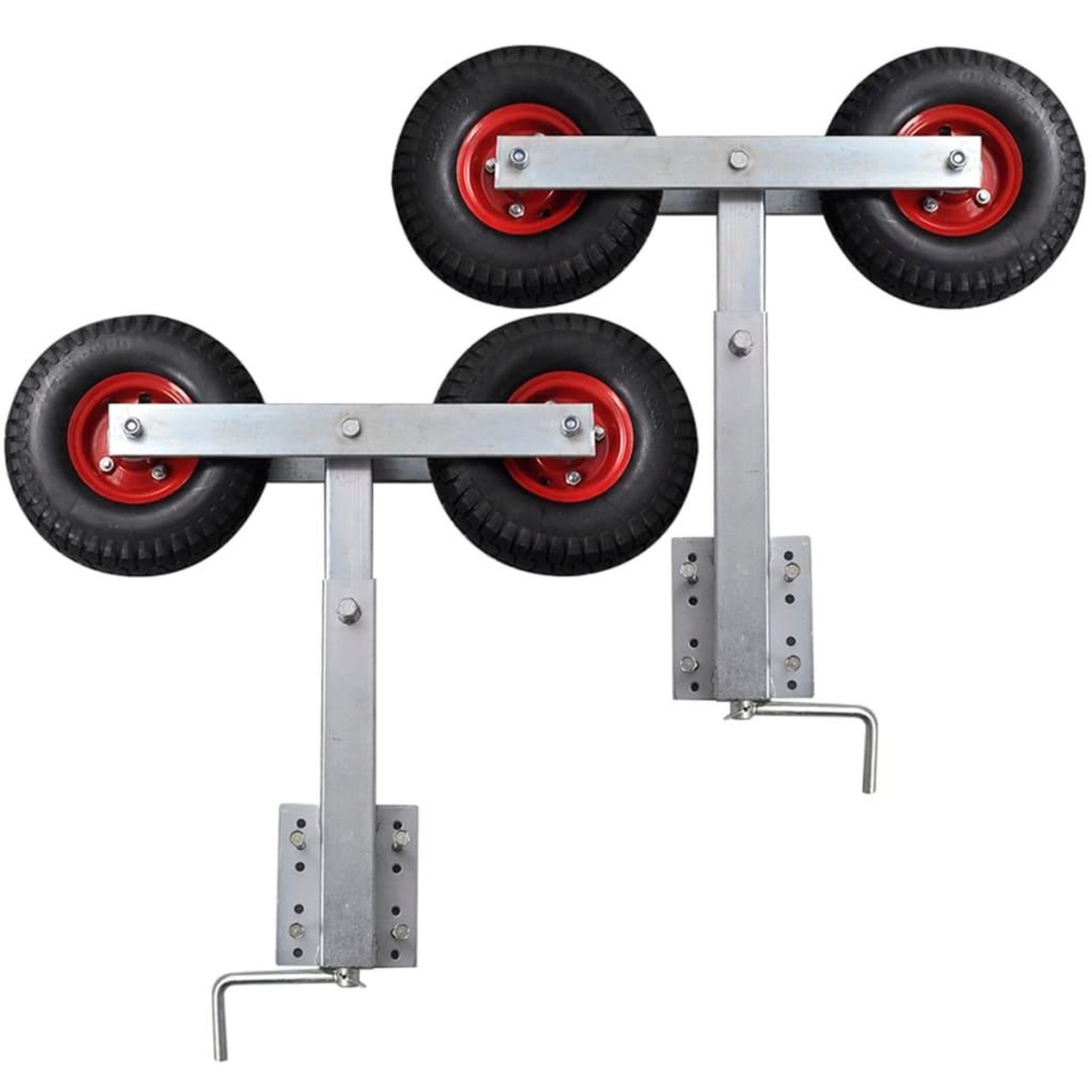 VIDAXL Set de 2 supports a double roue inclinable remorque a bateau