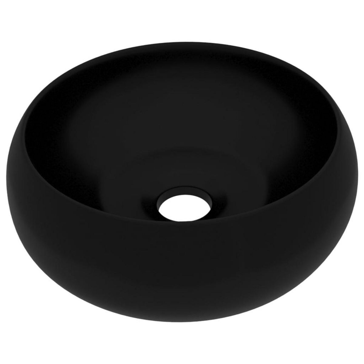 VIDAXL Lavabo rond de luxe Noir mat 40x15 cm Ceramique