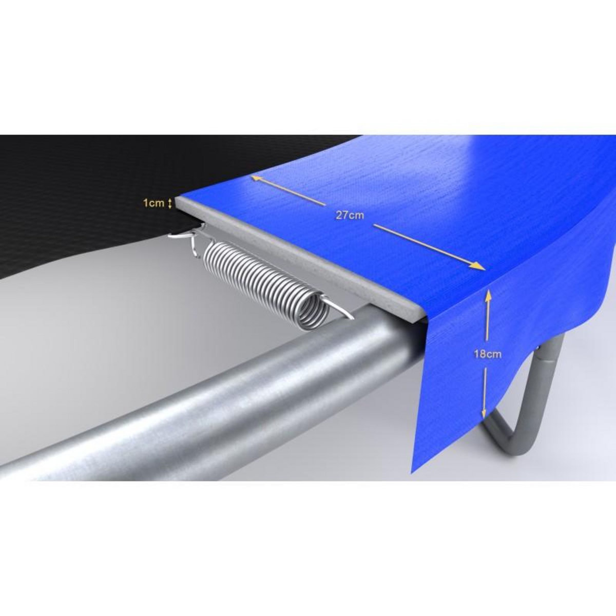 PLAY4FUN Trampoline de Jardin Classique 14FT ø427cm Pack trampo avec Matelas Réversible Bleu/Noir, Echelle, Filet de sécurité