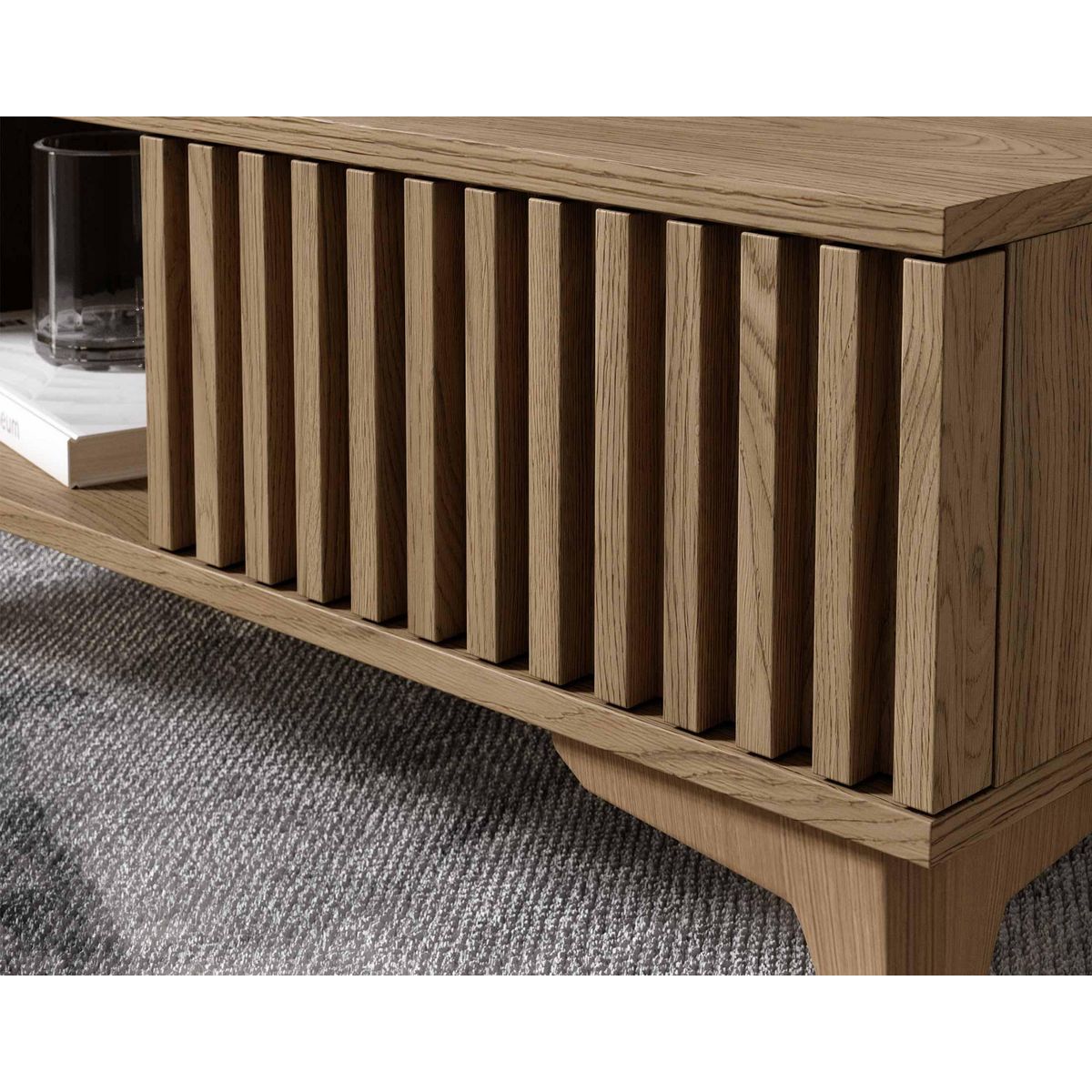 BEST MOBILIER Portmore - table basse - effet bois - 1 tiroir et 1 niche - 80 cm