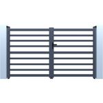 Habitat et Jardin Portail aluminium ajouré  Martin  - 300 x 140 cm - Gris