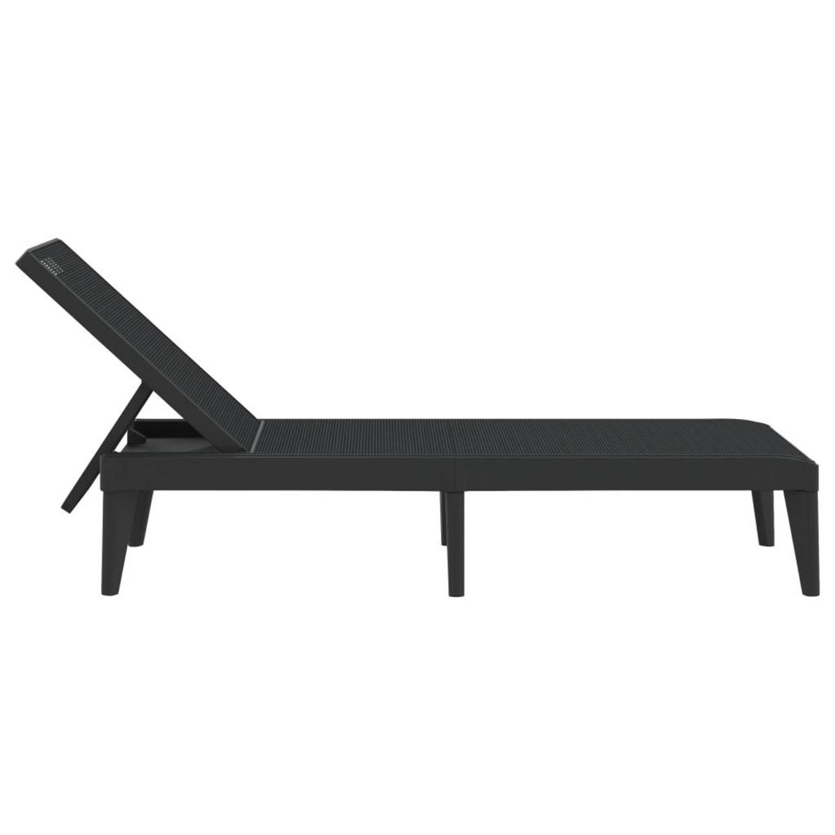 VIDAXL Chaise longue anthracite 186x60x29 cm PP