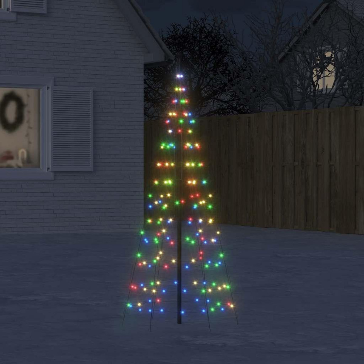 VIDAXL Sapin de Noël a LED sur mat de drapeau 200 LED colore 180 cm