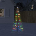 VIDAXL Sapin de Noël a LED sur mat de drapeau 200 LED colore 180 cm