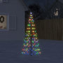 Voir la diapositive 1 : VIDAXL Sapin de Noël a LED sur mat de drapeau 200 LED colore 180 cm