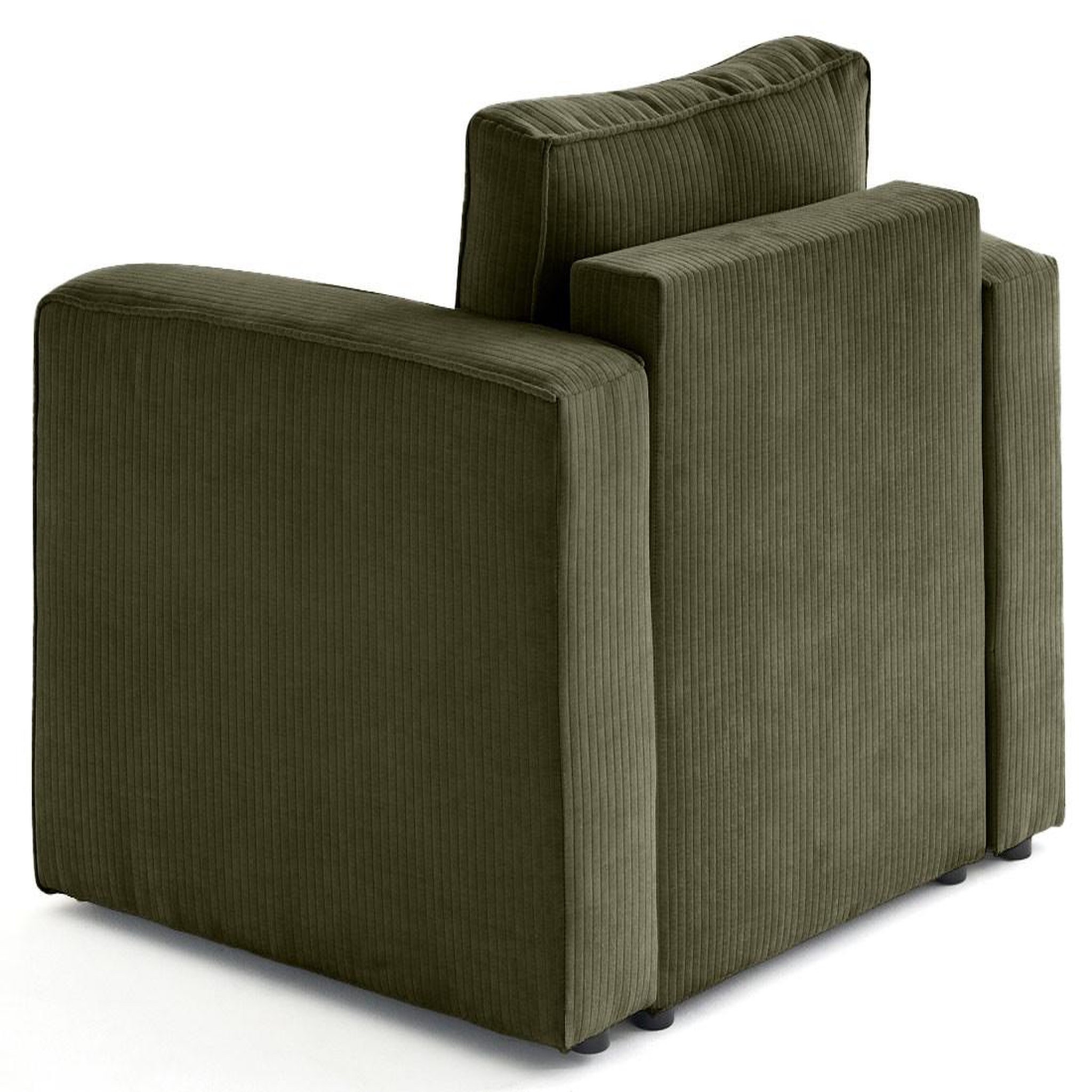 Voir la diapositive 3 : BEST MOBILIER Topaze - fauteuil en velours côtelé plat
