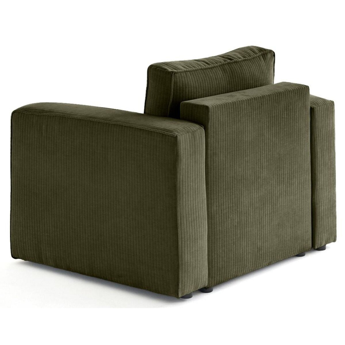 BEST MOBILIER Topaze - fauteuil en velours côtelé plat