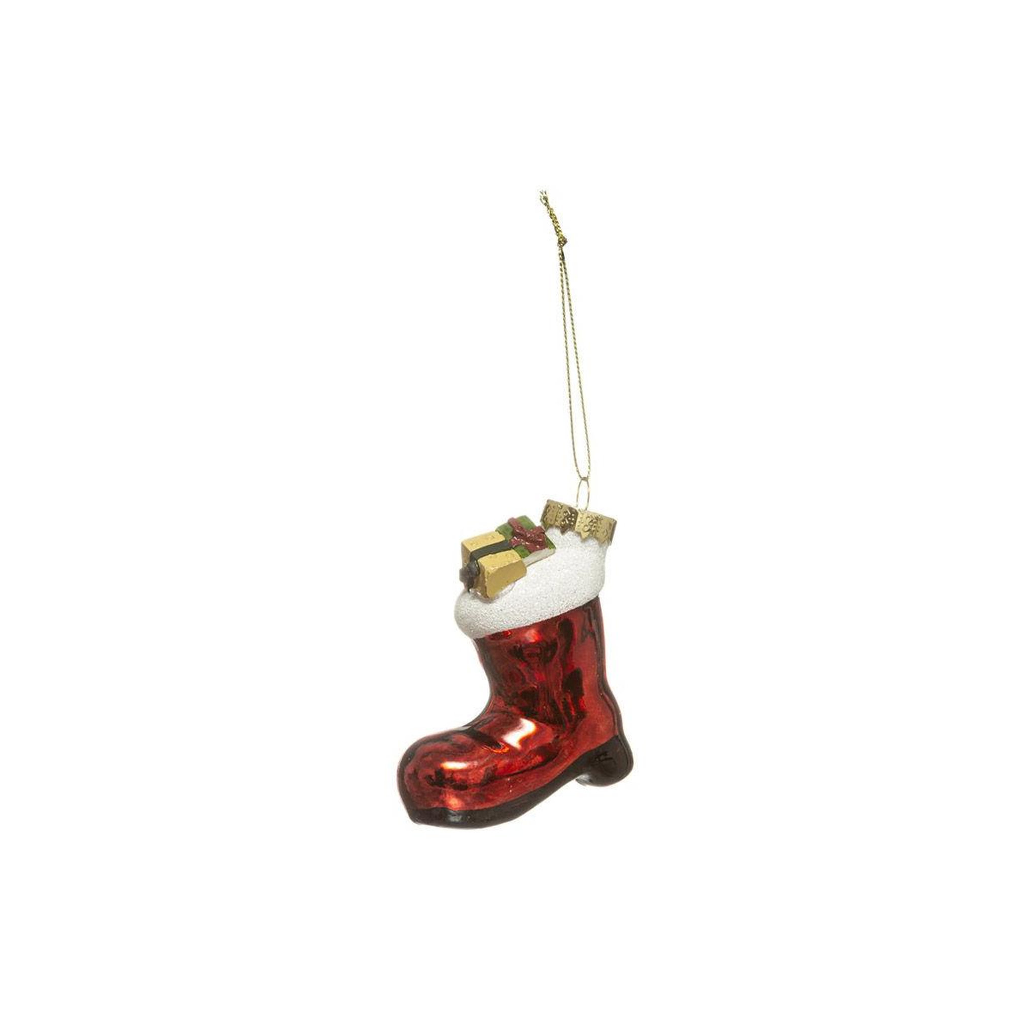 FEERIC LIGHT & CHRISTMAS Sujet de noël botte  soir  7cm rouge