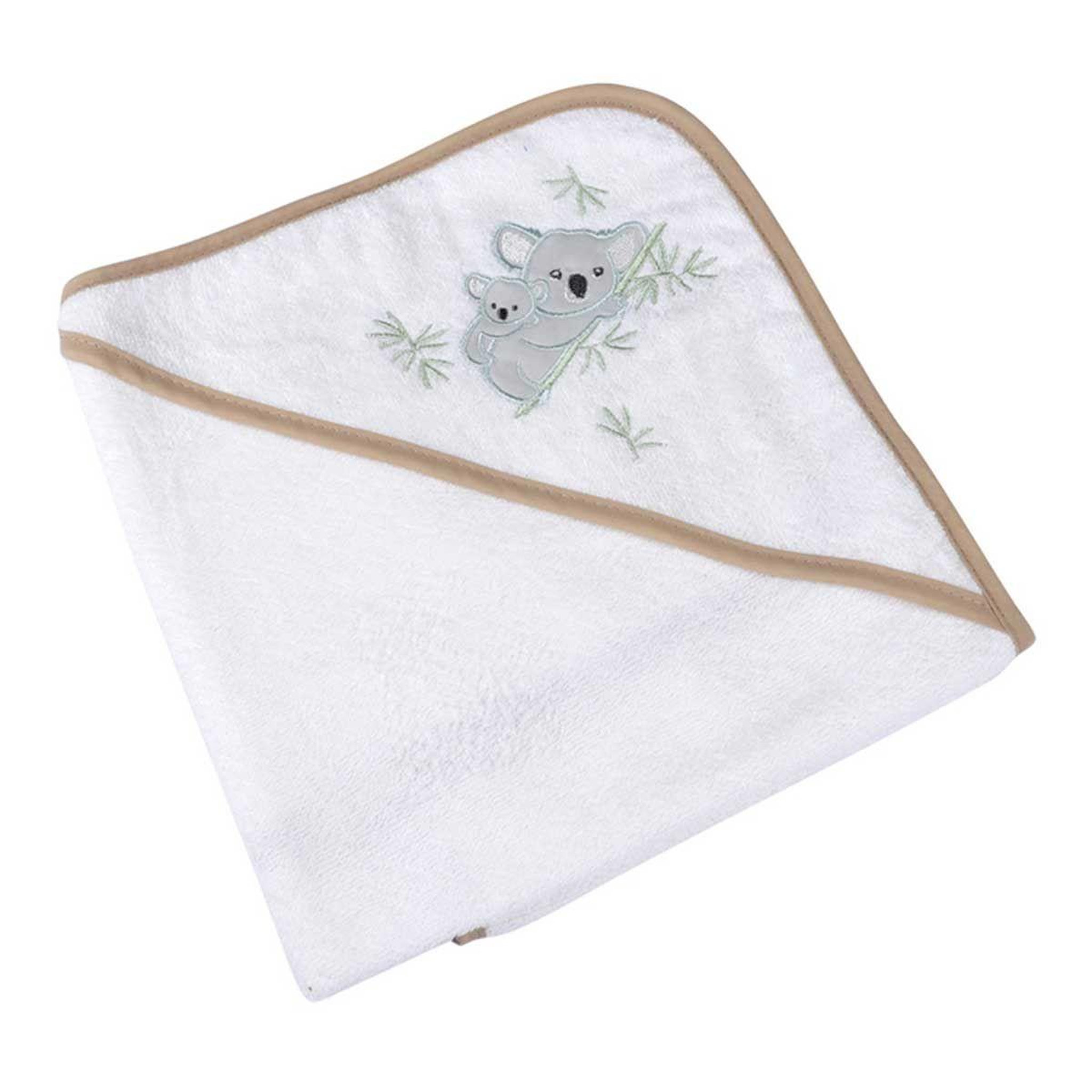 Voir la diapositive 1 : BEBE DOUCEUR Cape de bain bébé  koala  75x75cm blanc