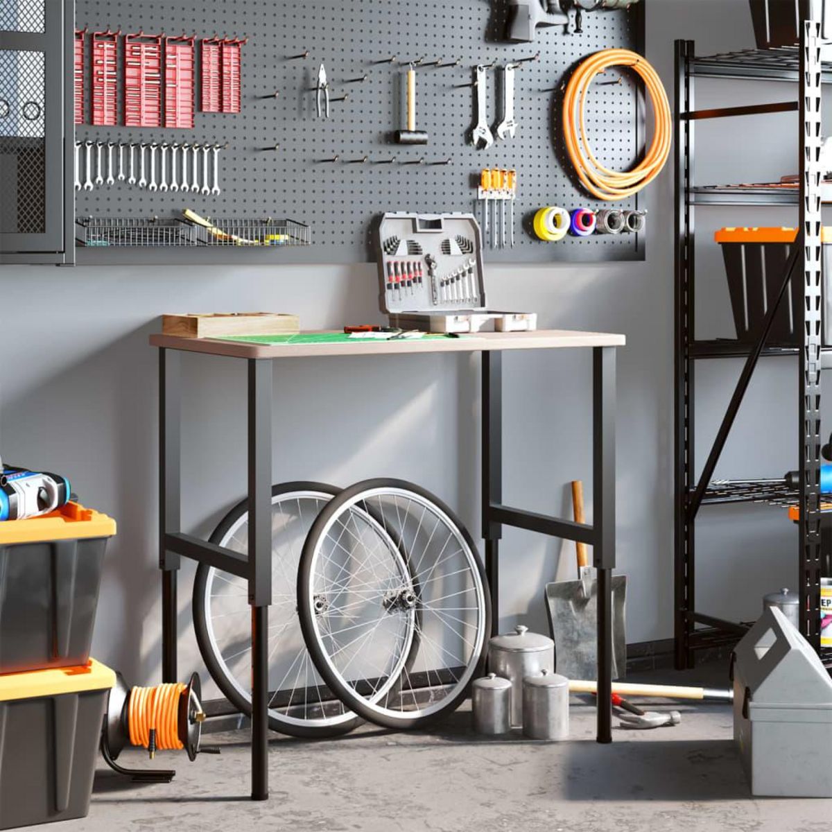 VIDAXL Etabli 100x60x(71,5-98) cm bois de chene massif rectangulaire