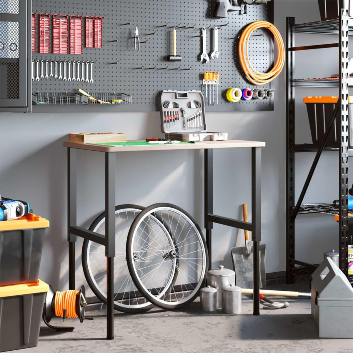 VIDAXL Etabli 100x60x(71,5-98) cm bois de chene massif rectangulaire