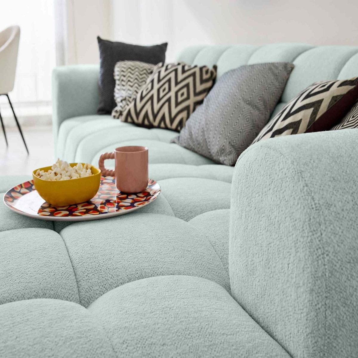 LISA DESIGN Ray - canapé d'angle droit - 4 places - en tissu texturé