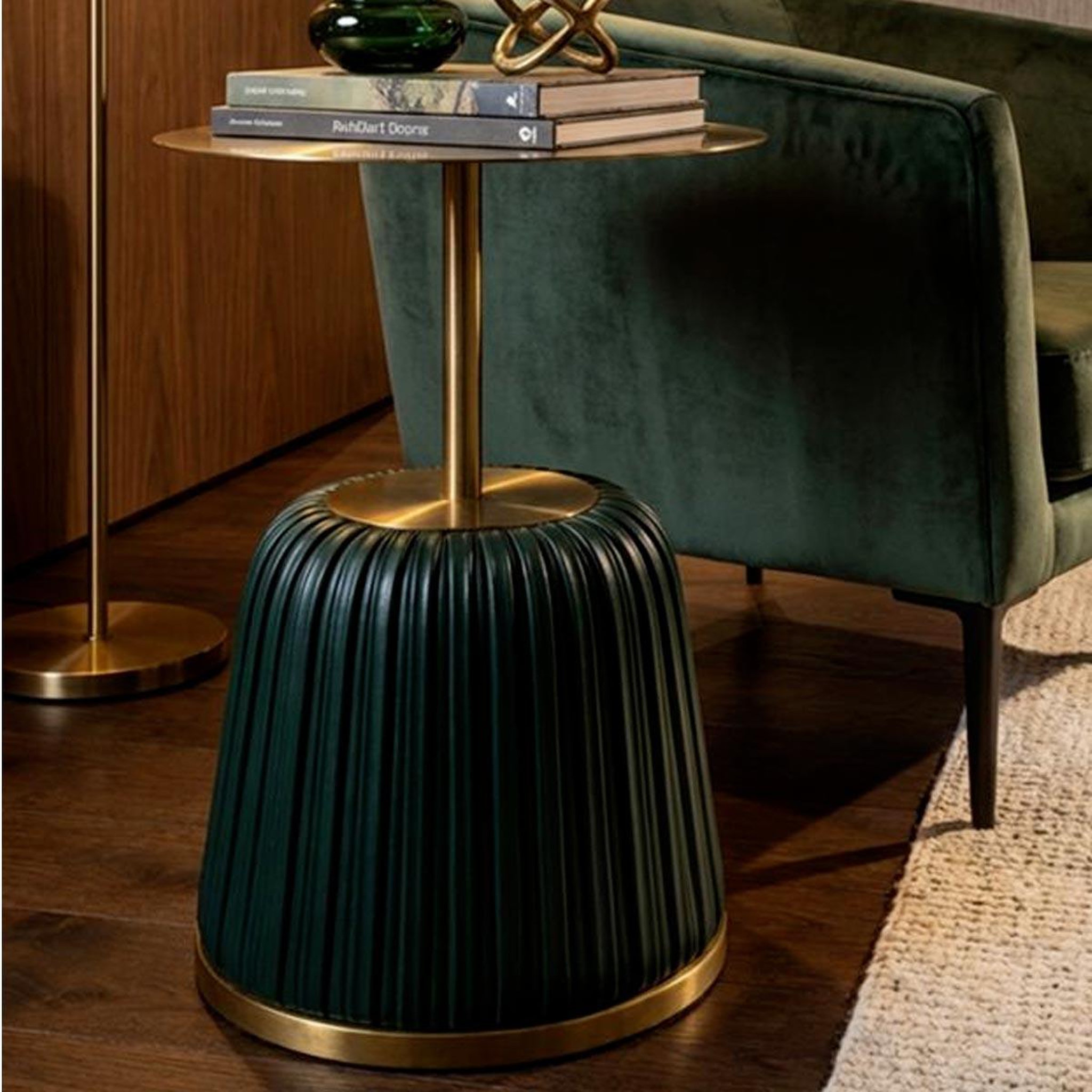 Voir la diapositive 4 : Paris Prix Table d'appoint design  egle  55cm vert & or