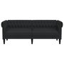 Voir la diapositive 4 : VIDAXL Canape Chesterfield 3 places noir tissu