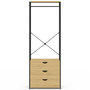 Voir la diapositive 3 : ID MARKET Dressing penderie 3 tiroirs L.60 cm DETROIT design industriel