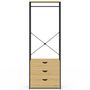Voir la diapositive 3 : ID MARKET Dressing penderie 3 tiroirs L.60 cm DETROIT design industriel